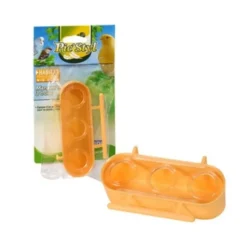 Outlet TYROL Mangeoire à 3 trous orange pour oiseaux Ø12,4x7xH3,5 cm