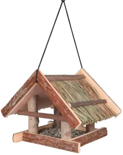 TRIXIE Mangeoire suspendue pour oiseaux de la nature en bois d'écorce - 25 x 25 x 25 cm
