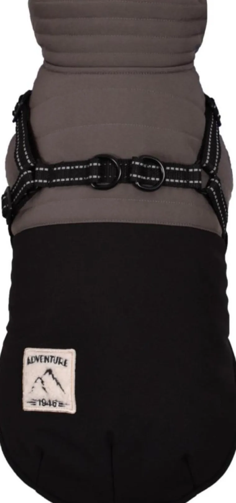 Hot BOBBY Manteau pour chien coloris noir avec harnais et sangle réfléchissante Tour - Taille 40M