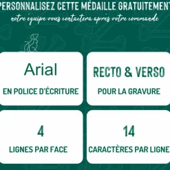 Clearance MYFAMILY Médaille basic grand os pour chien en aluminium bleu azur