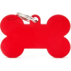 Discount MYFAMILY Médaille basic os XL pour chien en aluminium rouge