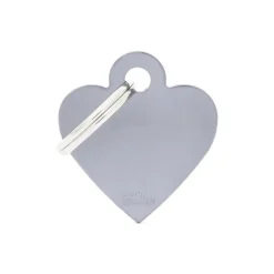 Online MYFAMILY Médaille basic petit cœur pour chien en aluminium gris