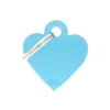 Sale MYFAMILY Médaille basic petit cœur pour chien en aluminium bleu azur