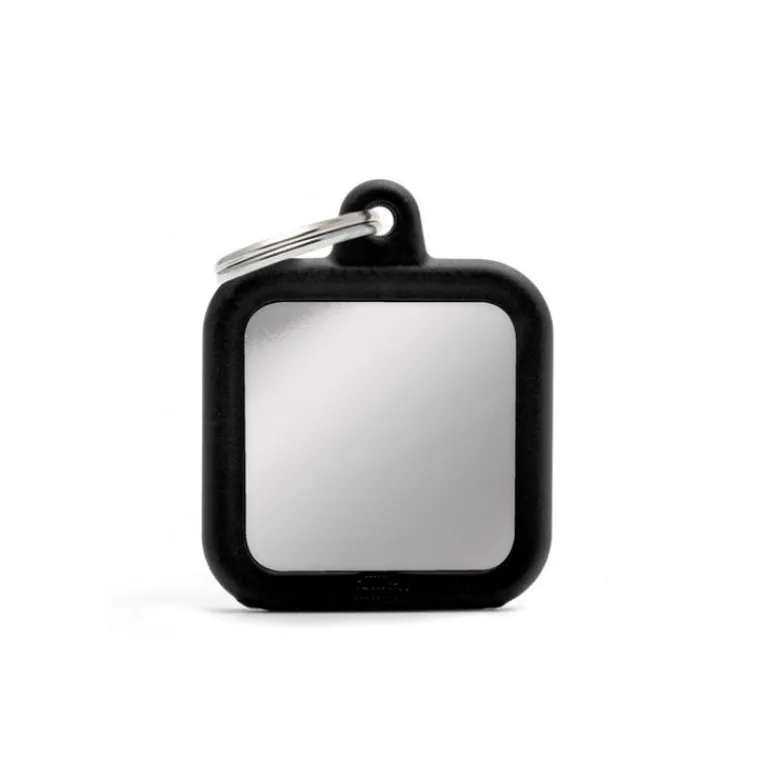 Outlet MYFAMILY Médaille hushtag carré métallisé en aluminium