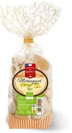 Outlet BISCUITERIE DU QUERCY Meringues au citron bio Biscuits les Saules - 100 g