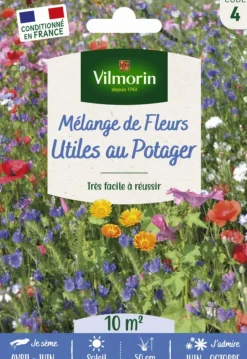 VILMORIN Mélange de fleurs utiles au potager - graines à semer pour 10 m² de surface