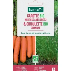 Clearance BOTANIC® Mélange de graines carotte nantaise amelioree bioet de ciboulette commune bio - graines à semer