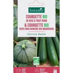 Clearance BOTANIC® Mélange de graines de courgette bio Nice et de courgette verte - graines à semer