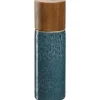 Outlet LEONARDO Moulin à épices en bois et céramique bleue Matera - Ø 5,3 x H 17,3 cm