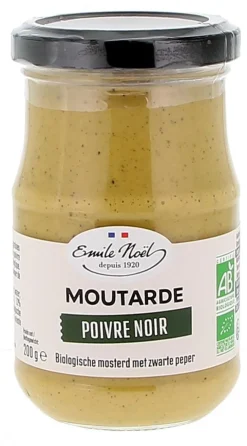 Outlet EMILE NOËL Moutarde au poivre vert bio en pot de 200 g