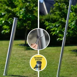 Online GARD & ROCK Mât pour voile d'ombrage téléscopique coloris gris en aluminium Gard&Rock - Ø 10 cm