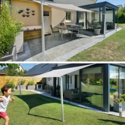 Online GARD & ROCK Mât pour voile d'ombrage téléscopique coloris gris en aluminium Gard&Rock - Ø 10 cm