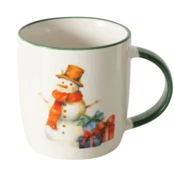 Hot BOLTZE Mug blanc en céramique motif bonhomme de neige Navis - Ø 8,5 x 9 cm