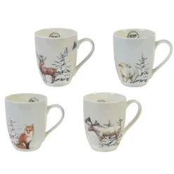 Best KAEMINGK Mug en porcelaine avec des animaux de la forêt - Ø 8,2 x 10,5 cm