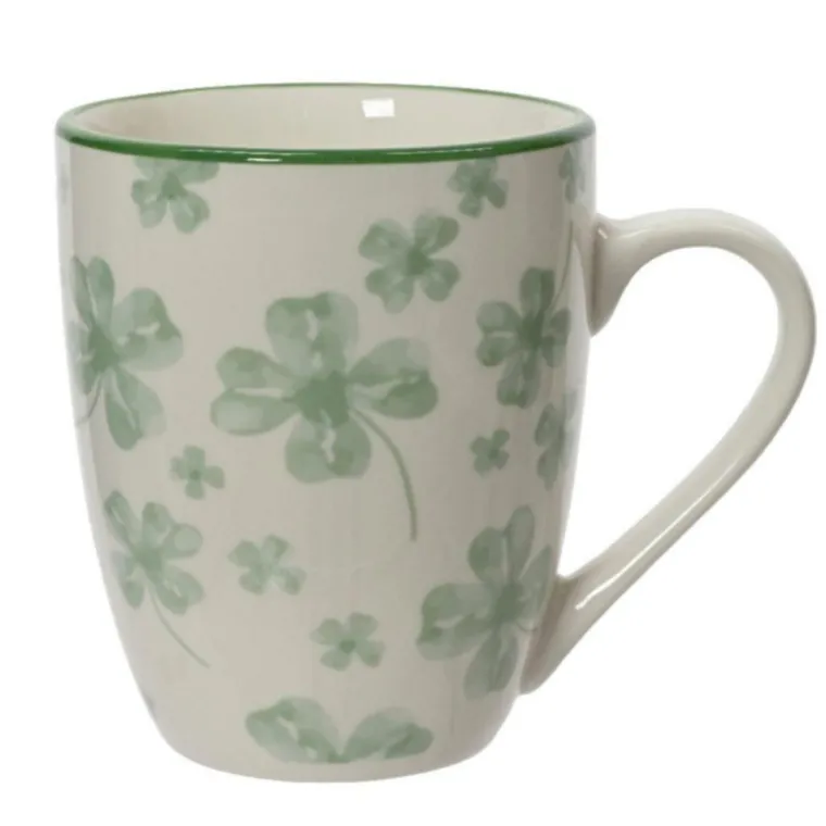 Hot KAEMINGK Mug trèfle coloris vert en porcelaine - 11,7 x 8,2 x 10 cm