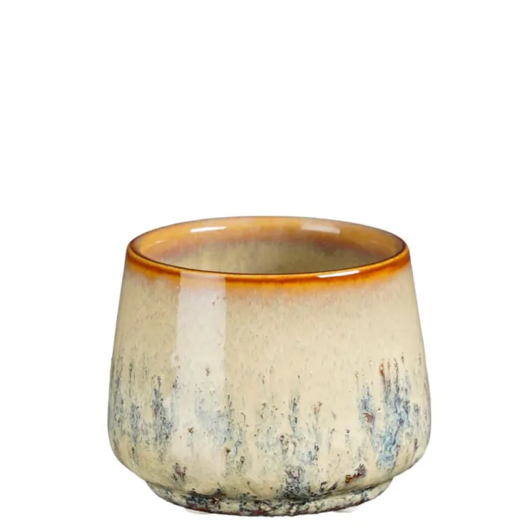 Best EDELMAN Mylo pot rond coloris beige en céramique - Ø 8,5 x 7 cm