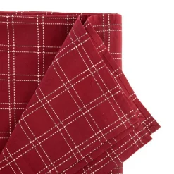 Discount Nappe à carreaux en coton bordeaux et fils dorés - 250 x 150 cm
