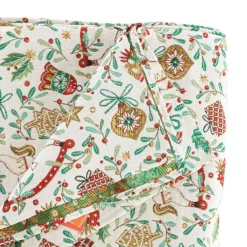 Best SAFECO Nappe blanche en PE/coton motifs rouges et verts Guirlande - 150 x 300 cm
