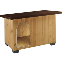 Sale FERPLAST Niche en bois pin nordique coloris marron Baita 80 - 95,5 x 65 x 65,5 cm