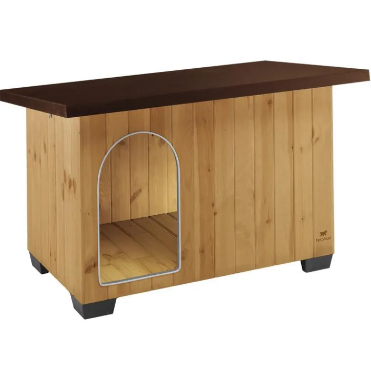 Clearance FERPLAST Niche en bois pin nordique coloris marron Baita 120 - 140 x 85,5 x 87 cm