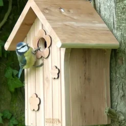 Hot NATURES MARKET Nichoir le poupon pour mésanges bleues en bois 19 x 16 x 26 cm