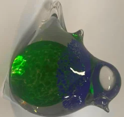 Online CADES DESIGN Oiseau vert et bleu en verre façon sulfure Noa - 6,5 x 11,5 x 8,5 cm