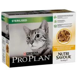 Hot PRO PLAN Pack de sachets au poulet pour chat stérilisé Purina – 10 x 85 gr