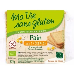 Best MA VIE SANS GLUTEN Pain bio aux 3 céréales 375 g