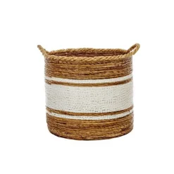 Sale SIMLA Panier en bananier blanc naturel H 35 x ? 39 cm