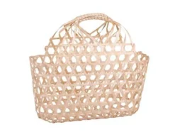 Hot CAV SERVICE Panier ovale Lio en bambou naturel ajouré - 29 x 12 x 29 cm