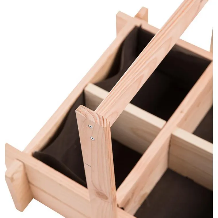 Outlet BOTANIC® Panier potager 4 cases avec anse et feutre géotextile - 52 x 52 x 16 cm