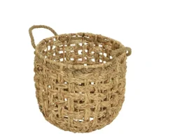 Outlet KAEMINGK Panier rond en jacinthe d'eau avec poignée taille 3 - Ø 29 x H 26 cm