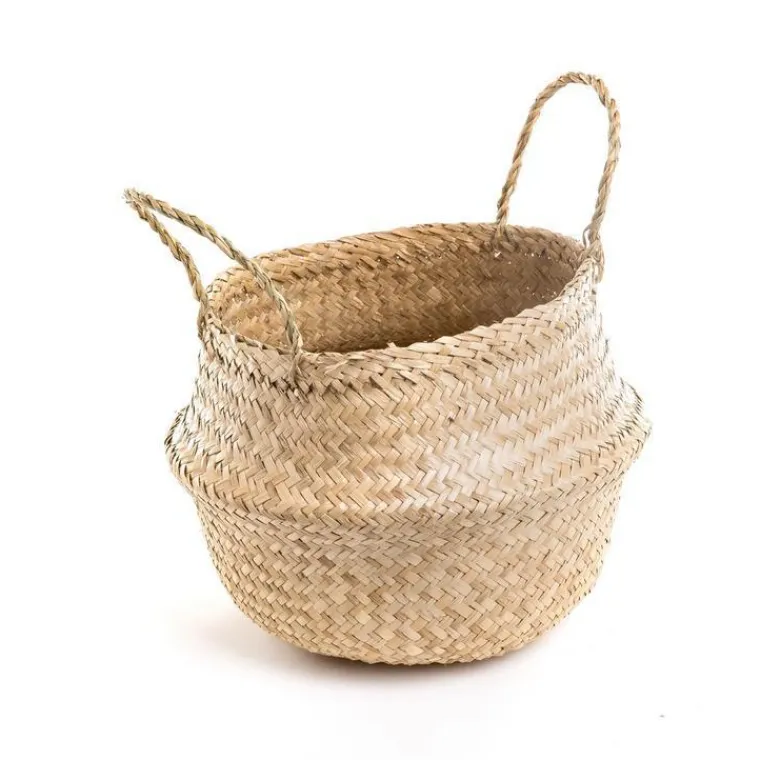 Sale Panière jacinthe d’eau naturelle avec anse - Ø 35 x H 40 cm