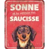 Sale D&D HOME Panneau d'avertissement dachshund coloris rouge en métal galvanisé - 25 x 20 x 0,3 cm
