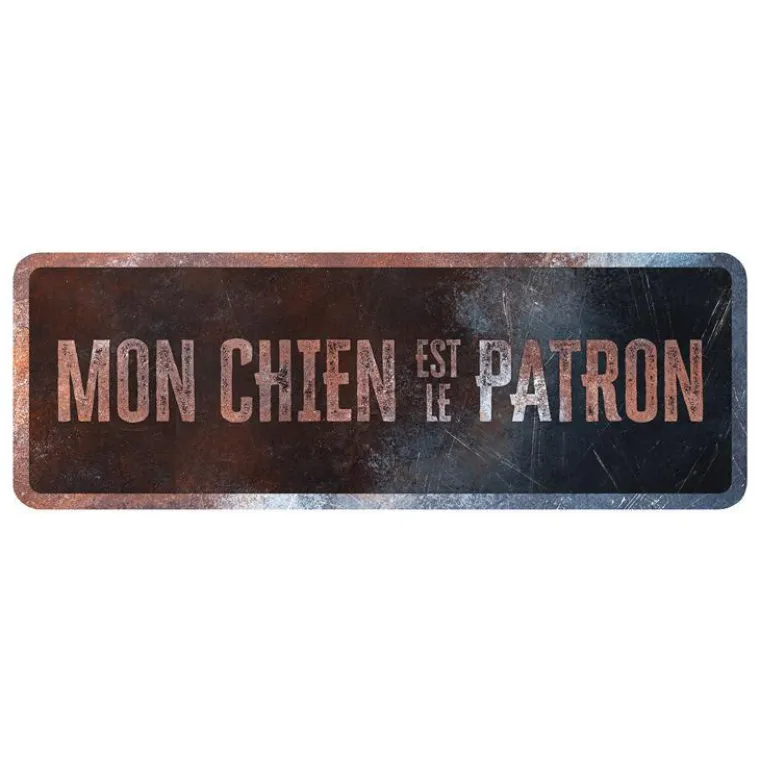 D&D HOME Panneau d'avertissement général coloris noir en métal galvanisé - 40 x 13 X 0,3 cm