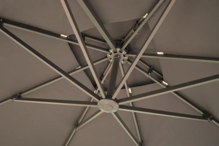 Sale Parasol déporté bio, orientable et inclinable, gris - PROLOISIRS NH - 3x3m