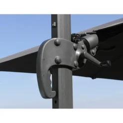 Outlet PROLOISIRS Parasol déporté en aluminium orientable, inclinable et rotatif couleur amande - 3 x 3 m