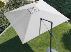 Outlet Parasol déporté, orientable, inclinable et rotatif en aluminium écru PROLOISIRS NH20 - 3x3m