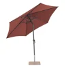 Best Parasol rond à manivelle coloris rouge en aluminium et polyester - Ø 270 cm
