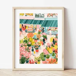 Clearance LA PETITE ÉPICERIE Peinture au numéro Marché aux fleurs Petit Pinceau by - 25,5 x 33 cm