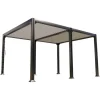 COULEURS DU MONDE Pergola bioclimatique autoportante en aluminium coloris gris anthracite modèle Newport - 3 x 4 x 2,30 m