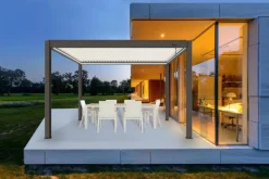 Outlet Pergola bioclimatique manuelle STAR LED 3x4m Grey/Blanc - PROLOISIRS