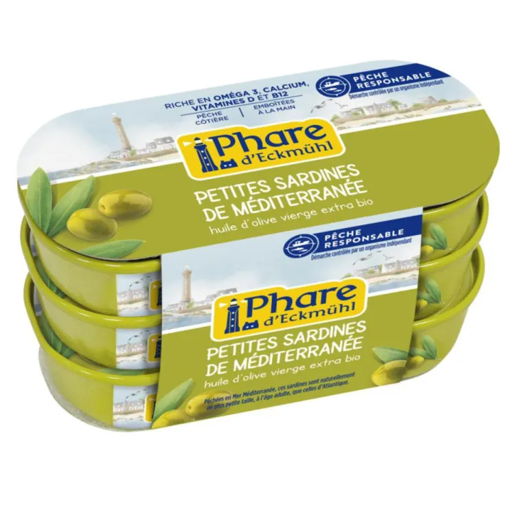 Clearance PHARE D'ECKMUL Petites sardines à l’huile d’olive en boite aluminium Phare d’Eckmühl - 3 x 55 g