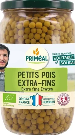 Best PRIMÉAL Petits pois extra fins origine France bio en pot de 720 ml