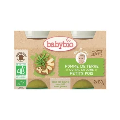 Outlet BABYBIO Petits pots de pomme de terre et petits pois 2 x 130 g