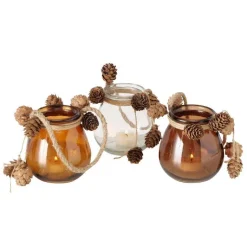 Photophore coloris multicolore en verre laqué Geske - 11 cm