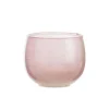 Clearance Photophore rond coloris rose en verre - 8 x 9,5 cm