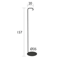 Hot FERMOB Pied simple pour lampe Balad coloris carbone - 157 cm