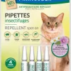 Outlet FRANCODEX Pipettes antiparasitaires répulsives pour chat - 4 x 1 ml