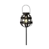 CID DECO Pique de jardin lumineuse solaire noire - Ø 14 x H 80 cm